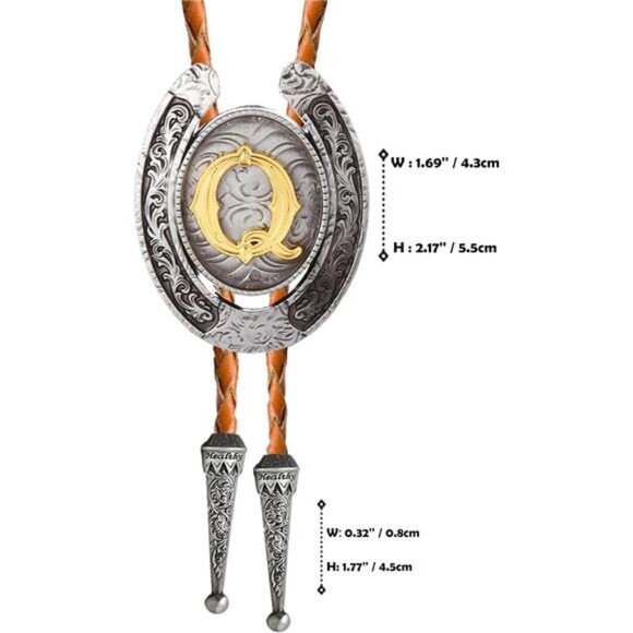 Bolo tie for Men Q - Picture 3 of 6